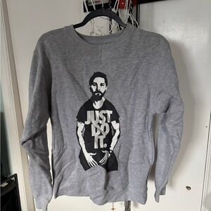 Nike Gray and Black Graphic Sweatshirt
